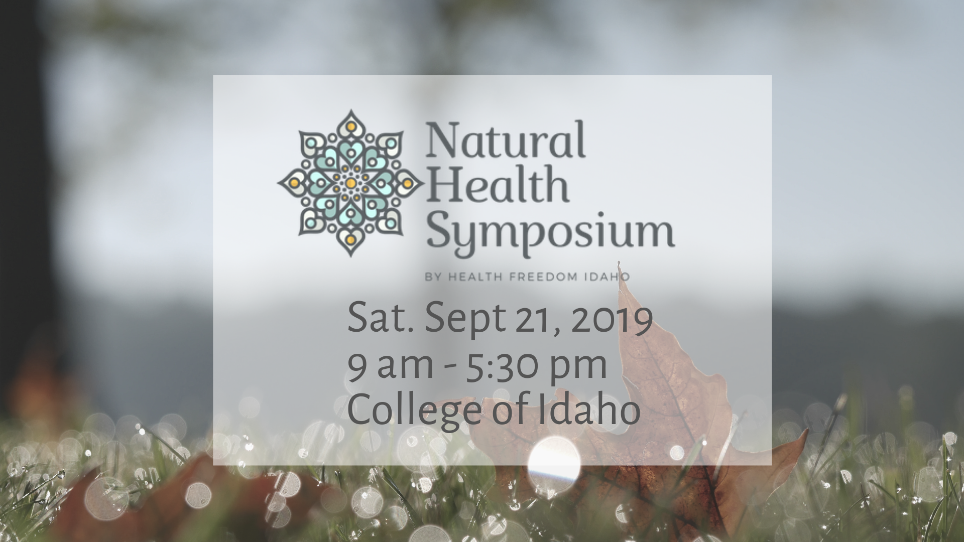 Natural Health Symposium 2019 – Meet the Speakers