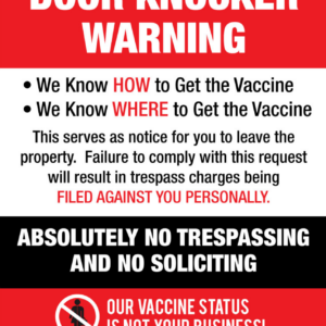 Vaccine Door Knocker Warning
